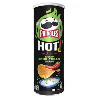 PRINGLES Hot Kickin' Sour Cream 160g x 12 Dosen