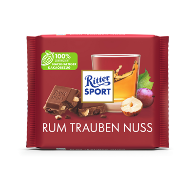 Ritter Sport Rum Trauben Nuss 100g x 10 Stück