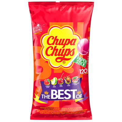 Chupa Chups Lollipops The Best of Cola, Milky and Fruit 120 Lutscher à 12g