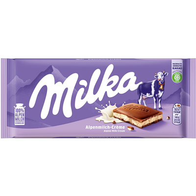 Milka Tafelschokolade Alpen Milchcreme 100g x 18 Stück