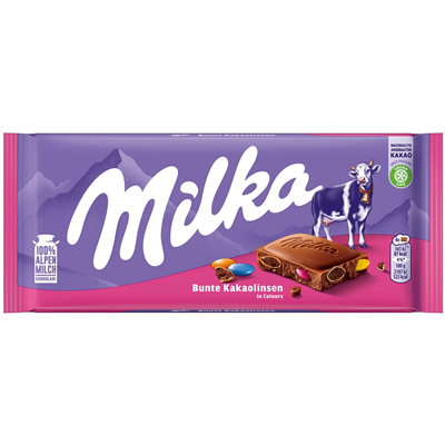 Milka Tafelschokolade Bunte Kakaolinsen 100g x 18 Stück