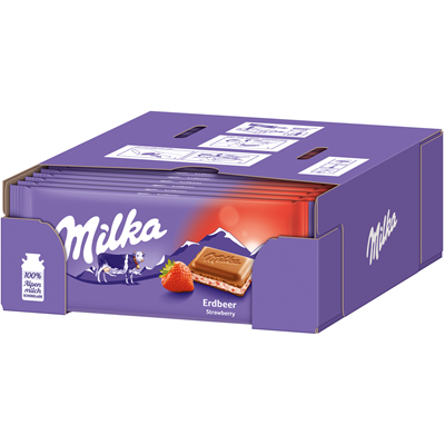Milka Tafelschokolade Erdbeer 100g x 18 Stück