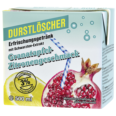 DurstlöscherGranatapfel-Zitrone 3 % Fruchtgehalt 500ml x 12 Packungen