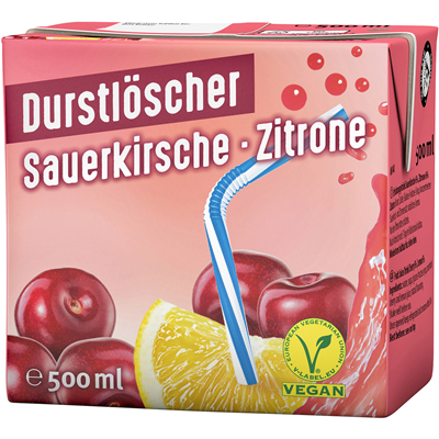 Durstlöscher Sauerkirsch-Zitrone 500ml x 12 Packungen