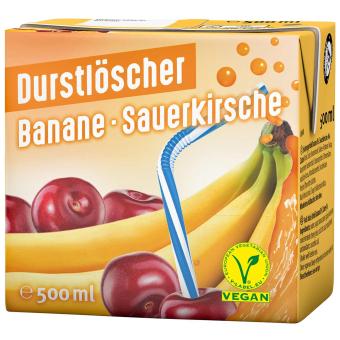 Durstlöscher Banane-Kirsche 500ml x 12 Packungen