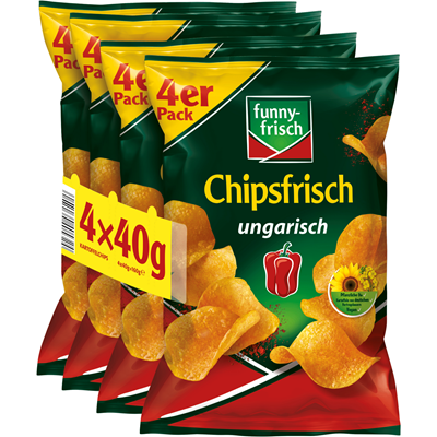 funny-frisch Chipsfrisch Ungarisch 4 Stück à 40g - 160g Paar