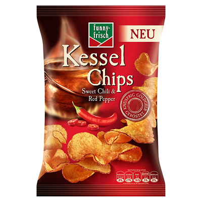 funny-frisch Kessel Chips Sweet Chili + Red Pepper 10 x  120g Beutel