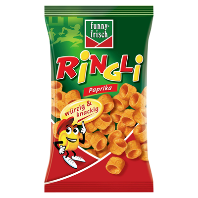 funny-frisch Ringli Kartoffelsnack mit Paprika-Geschmack 12 x 35g Beutel