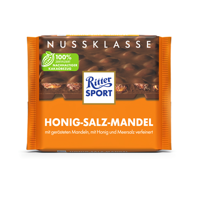 Ritter Sport Nuss Klasse Honig-Salz-Mandel 100g x 10 Stück